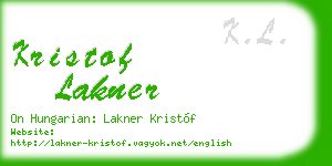 kristof lakner business card